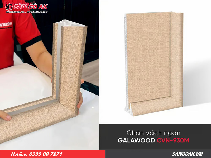 Chân vách ngăn nhựa Galawood CVN-930M vân vải vàng nhạt 